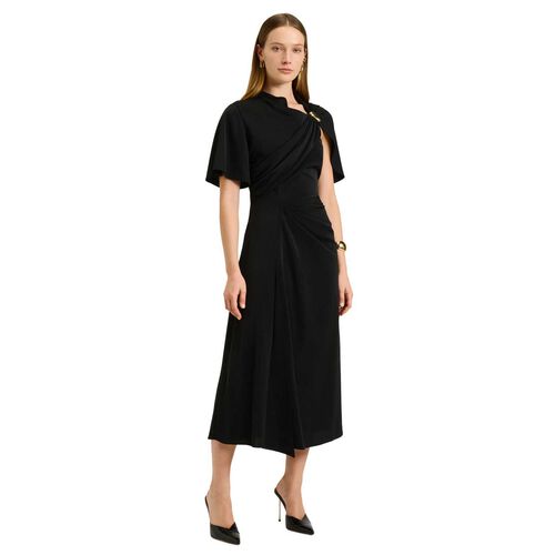 Veronika Maine Satin Georgette Draped Dress